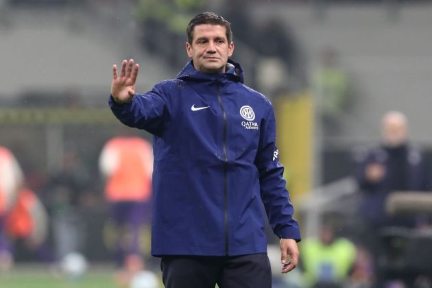 MILAN, ITALY - OCTOBER 29: FC Internazionale coach Cristian Chivu gestures during the Serie A match between FC Internazionale and ACF Fiorentina at Giuseppe Meazza Stadium on October 29, 2025 in Milan, Italy. (Photo by Marco Luzzani/Getty Images)